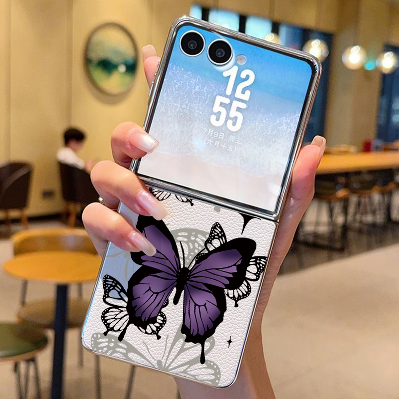 Phone Cases Purple - Purple Butterfly PU Leather Phone Case