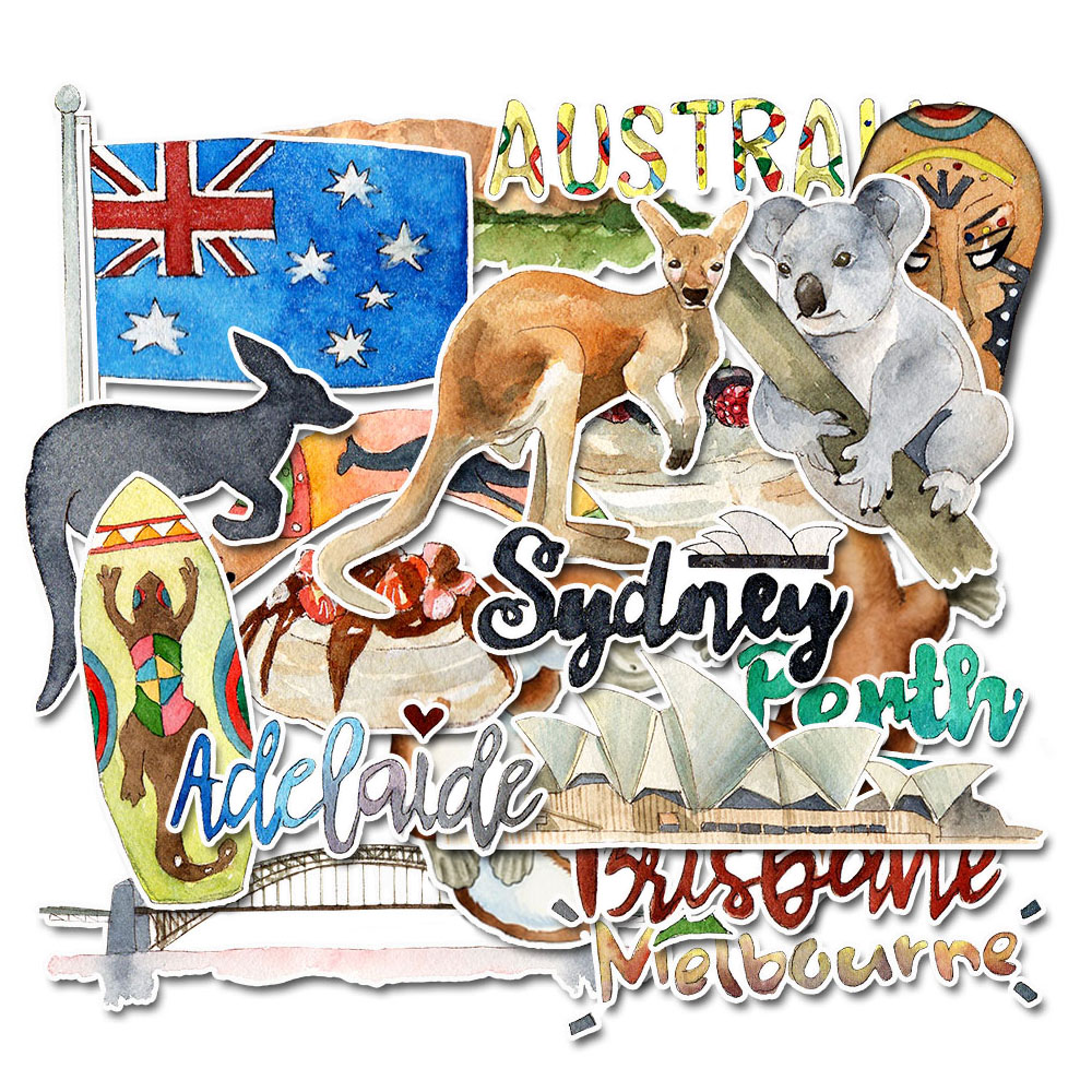 Phone Cases Australia - Pack of 20 Watercolor Australia Travel