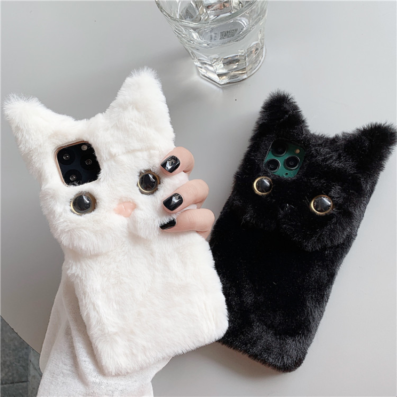 3D Cute Cartoon Cat Furry Plus - Phone Cases For Iphone 13 review and price