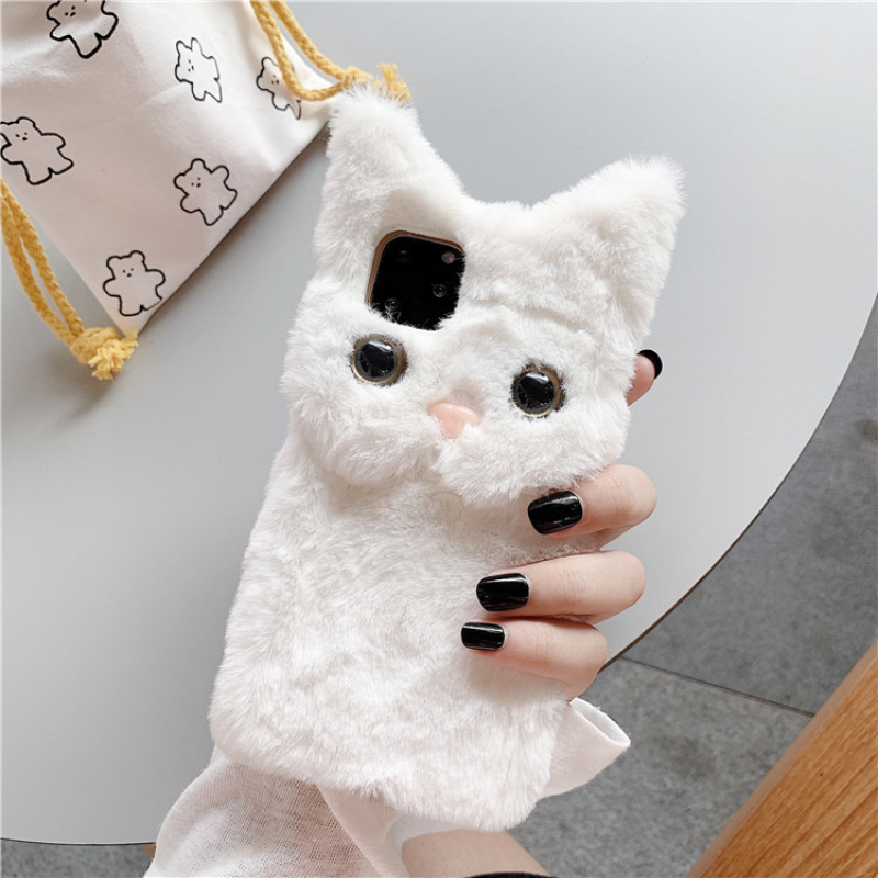 3D Cute Cartoon Cat Furry Plus - Phone Cases For Iphone 13 review and price