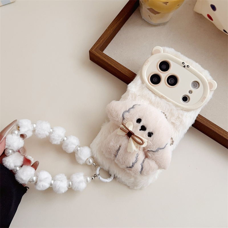 3D Cartoon Bowknot Puppy Warm  - Phone Cases For Iphone 13 review and price