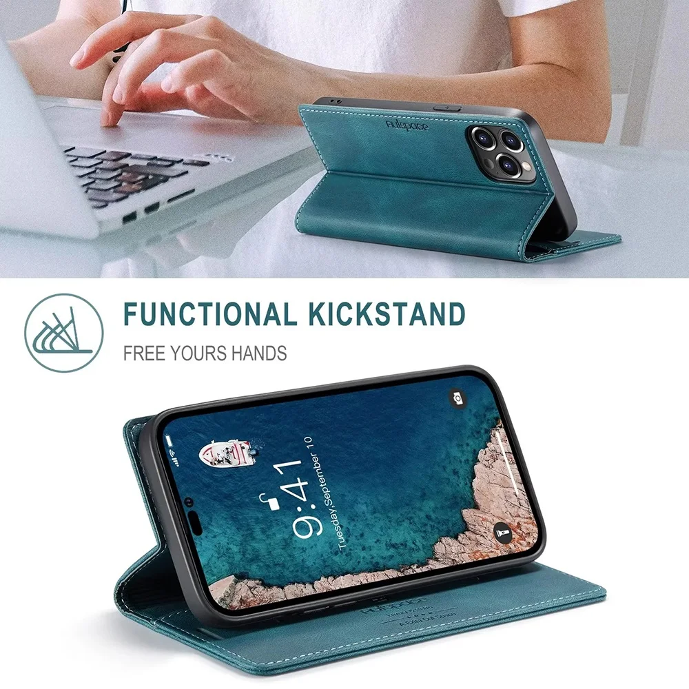 Leather Cases for IPhone 16 15 - Leather Folio Wallet Case review and price