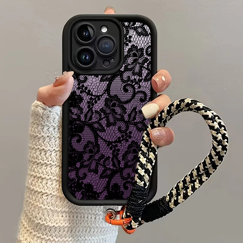 Black Purple Lace Hang Strap P - Phone Cases Purple review and price
