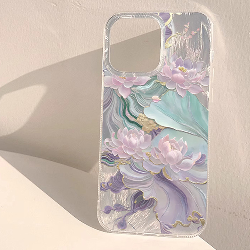 Dreamy Purple Lotus Print Aest - Phone Cases Purple review and price