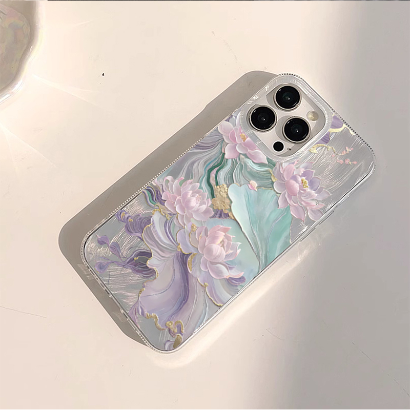 Dreamy Purple Lotus Print Aest - Phone Cases Purple review and price