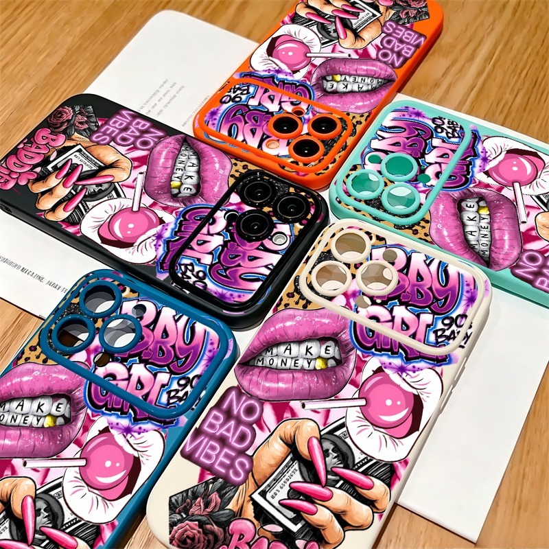 Hip Hop Pink Lips Baby Girl Gr - Phone Cases Store review and price