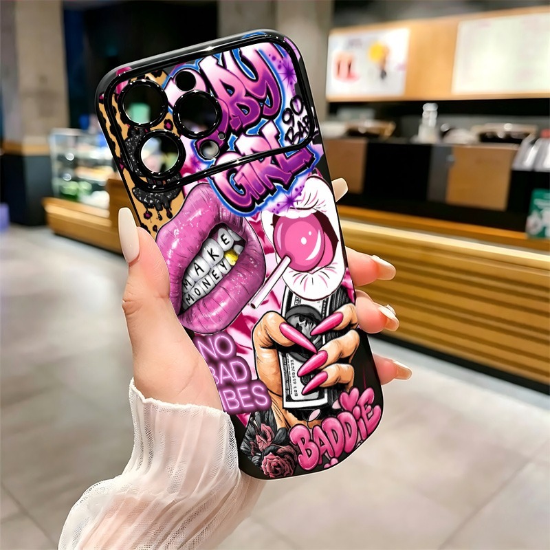 Hip Hop Pink Lips Baby Girl Gr - Phone Cases Store review and price