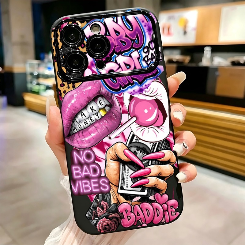 Hip Hop Pink Lips Baby Girl Gr - Phone Cases Store review and price