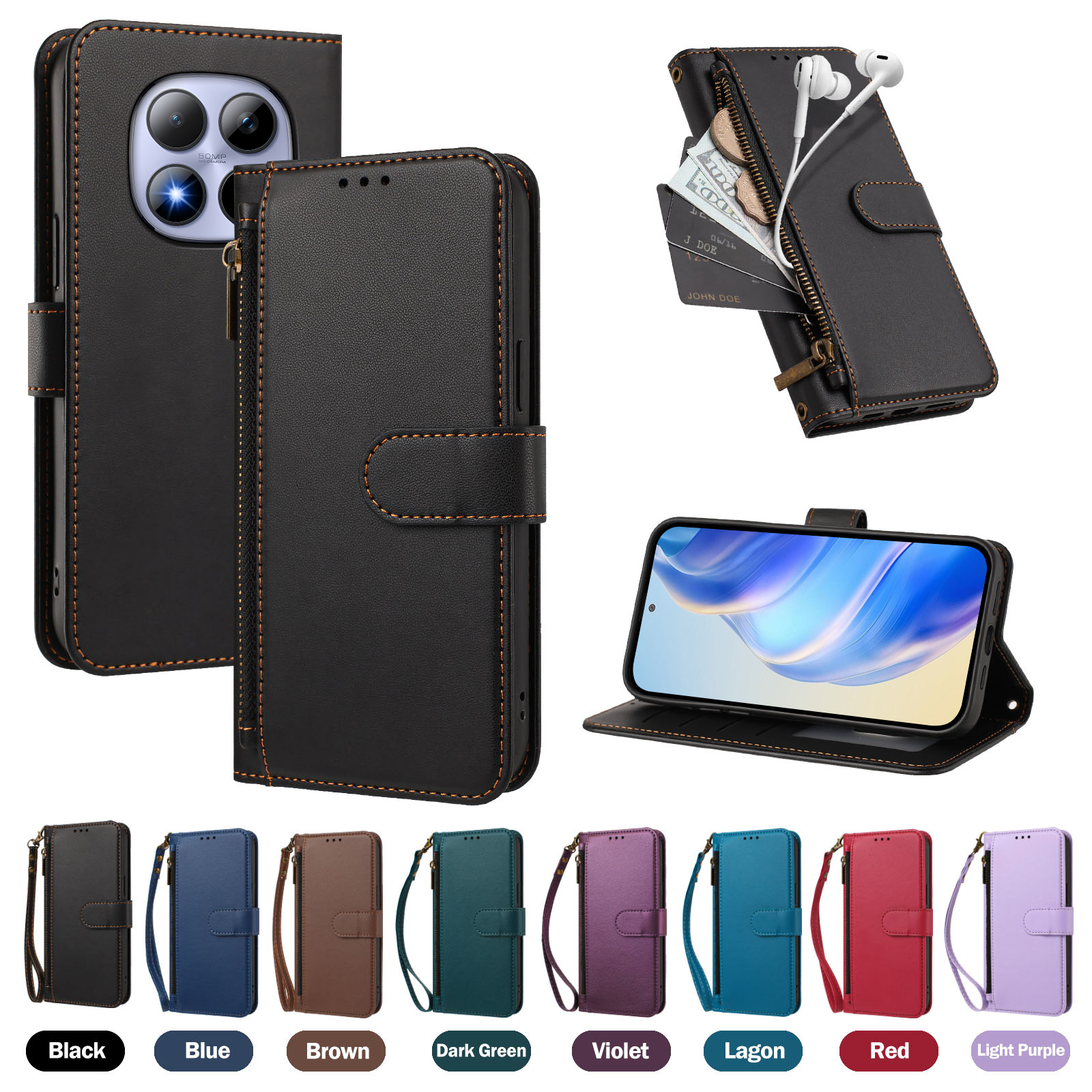 Folio Magnetic Wallet Flip Lea - Leather Folio Wallet Case review and price