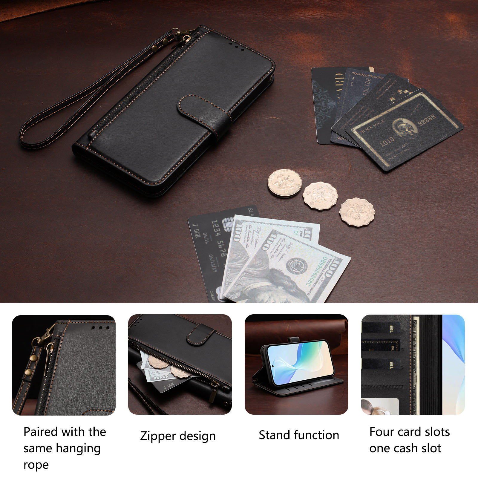 Folio Magnetic Wallet Flip Lea - Leather Folio Wallet Case review and price