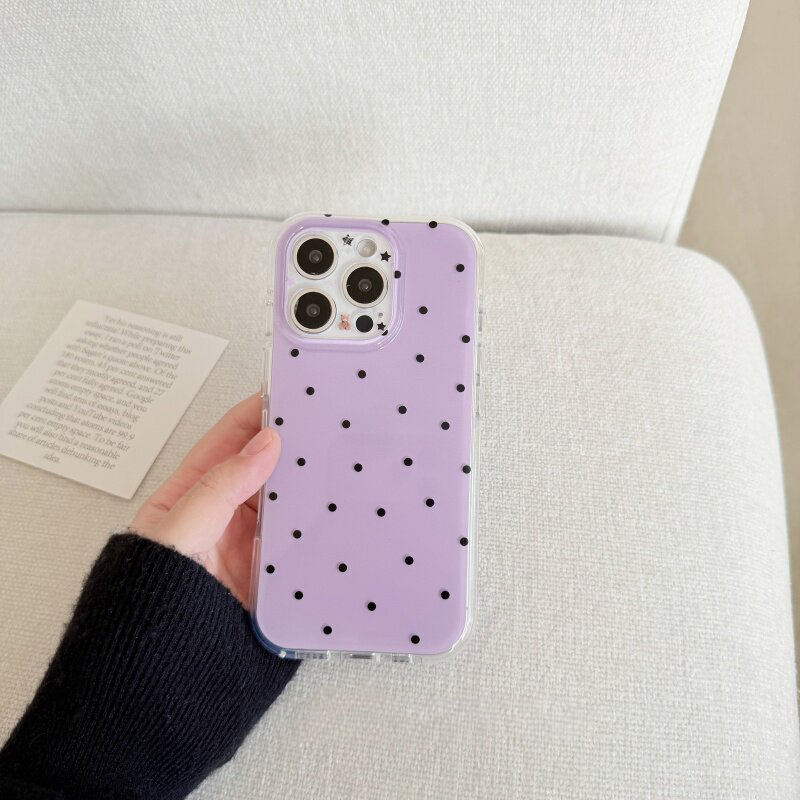 Korean White & Purple Polka Do - Phone Cases Purple review and price
