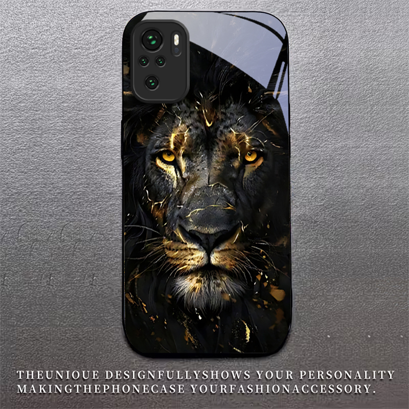 Lion With Golden Black Glass P - Phone Cases India review and price