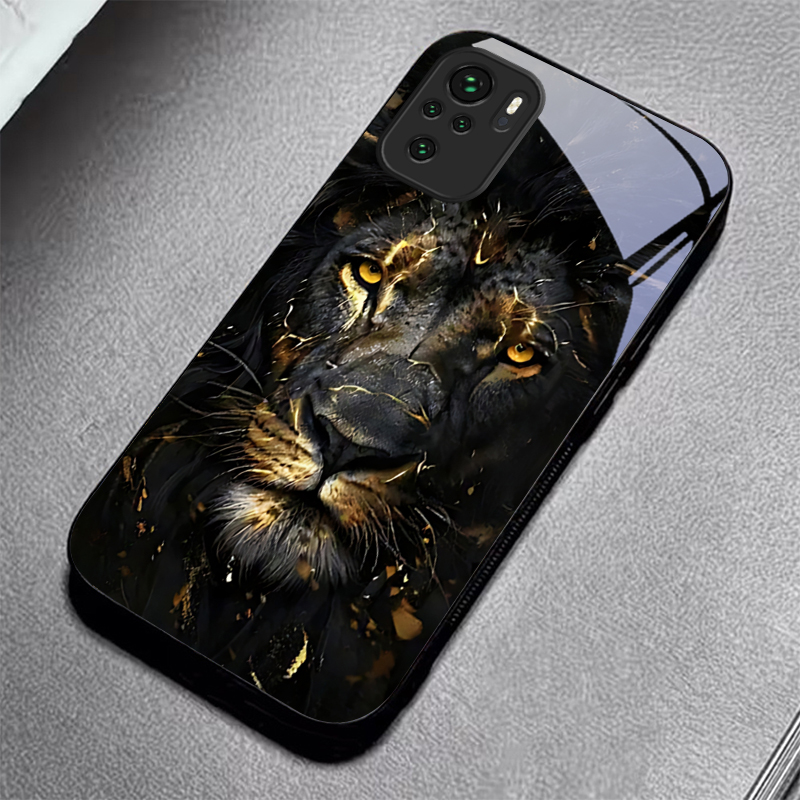Lion With Golden Black Glass P - Phone Cases India review and price