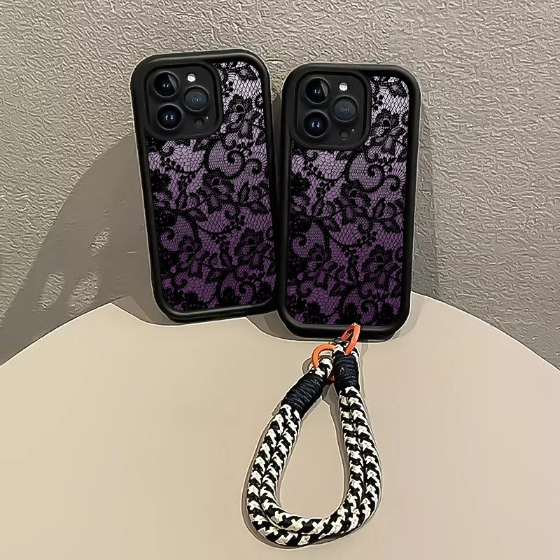 Black Purple Lace Hang Strap P - Phone Cases Purple review and price